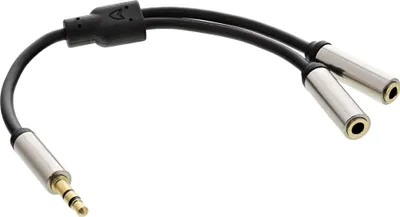Produktbild von InLine® Slim Audio Y-Kabel Klinke 3,5mm ST an 2x Klinke BU, 2m