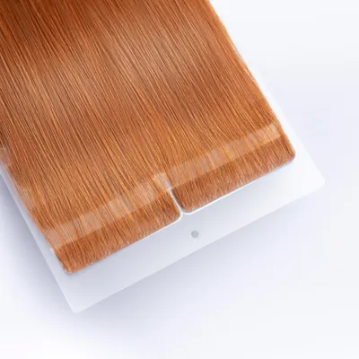 Produktbild von chaarmant Tape In Extensions Invisible Echthaar 40 cm 25 g – Haarverlängerung #30 Foxy Rot