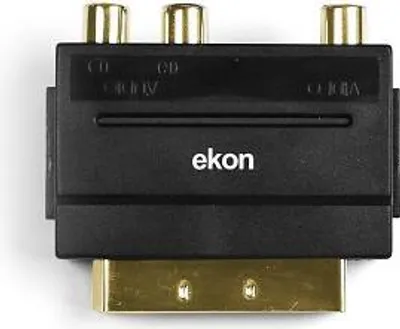 Produktbild von Ekon ECVSCAR3RCAMF, SCART (21-pin), 3 x RCA, Männlich, Weiblich, Gerade, Gerade