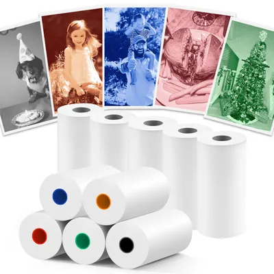 Productafbeelding van 10 Rollen Thermopapier voor Kindercamera, 5 Kleuren 57x25mm