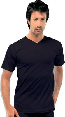 Produktbild von 2 Stück Herren T-Shirt V-Ausschnitt Kurzarm Einfarbig Uni Baumwolle 1012