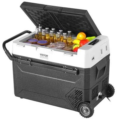 Produktbild von VEVOR Tragbarer Auto-Kühlschrank, 12 Volt Auto-Kühlschrank, 40 L / 42,3 qt Dual-Zone Tragbarer Gefrierschrank, -4℉-68℉ Einstellbare Temperatur, Kompressor-Kühler für Zuhause, Outdoor, Camping, Wohnmobil, Auto, 60 L, Einzelzone & Einzeltemperatur