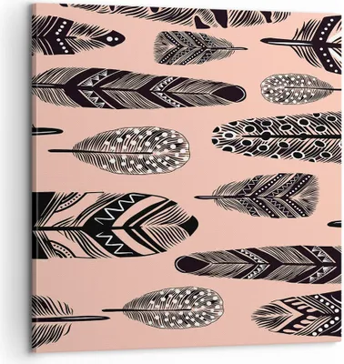 Produktbild von Bild auf Leinwand - Leinwandbild - Grafik Feder - 60x60cm - Wand Bild - Wanddeko - Wandbilder - Leinwanddruck - Bilder - Kunstdruck - Wanddekoration - Leinwand bilder - Wandkunst - AC60x60-3786