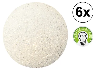 Produktbild von 6x LED Deko Kugel "Soft", 6cm, Lampe, Deko, Gartendeko, Licht