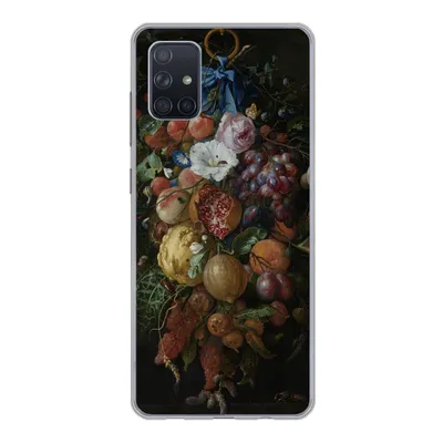 Produktbild von MuchoWow® Handyhülle Schutzhülle Hülle für Samsung Galaxy A71 Früchte und Blumen - Gemälde von Jan Davidsz. de Heem Silikon Softcase Handy Hülle - Kartenbesitzer