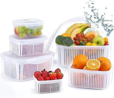 Immagine prodotto di Set di contenitori per alimenti da 5 pezzi, 5 x 0,7 L, senza BPA, contenitori da frigorifero