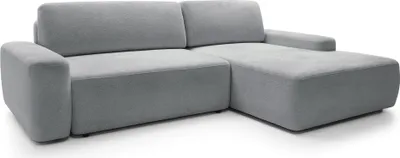 Image de Selsey Baleo - Canapé d'angle avec fonction sommeil, housse chenille, gris clair, côté droit