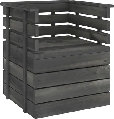 Produktbild von Möbel Gartensessel Massivholz Kiefer Dunkelgrau - Gartenstühle 315417