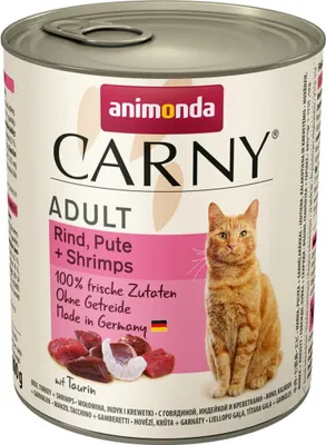 Zdjęcie produktu dla animonda Carny 4017721837354, Dorosły, Każda rasa, Wołowina, Krewetka, Indyk, 800 g