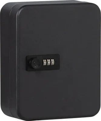 Productafbeelding van Afsluitbare sleutelbox met cijferslot, zwart, 200 x 160 x 74 mm
