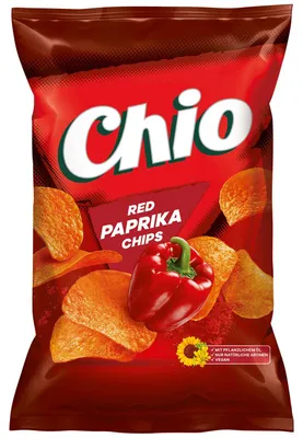 Zdjęcie produktu dla Chio Red Paprika Chips bezglutenowe wegetariańskie wegańskie torebka chipsów 150g