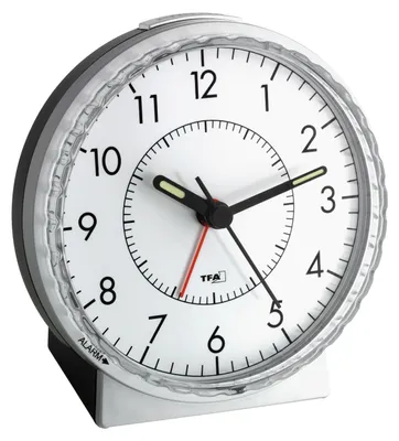 Produktbild von TFA-Dostmann 60.1010, Digitaler Wecker, Schwarz, Silber, 12 h, Unisex, Analog, Akku