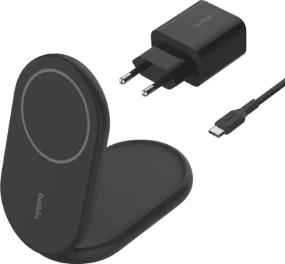 Image de Belkin BoostCharge - Chargeur sans fil - magnétique, pliable, avec Qi2 + adaptateur secteur