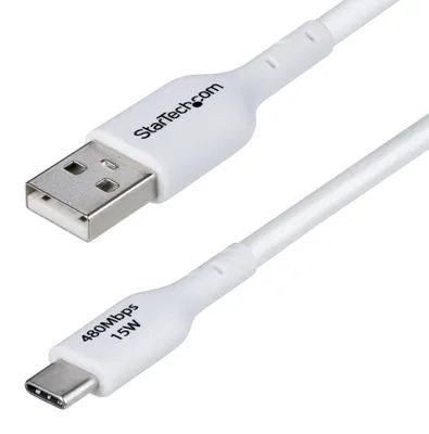 Produktbild von StarTech.com USB-A auf USB-C Ladekabel 3m – 3A Schnellladung, USB 2.0, TPE-Mantel, Weiß