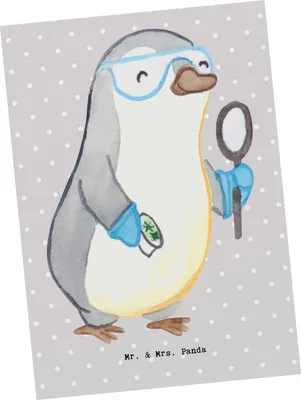 Produktbild von Mr. & Mrs. Panda Postkarte Biologe Herz - Grau Pastell - Geschenk, Bachelor, bildkarte, Tests, Master, Ansichtskarten, Studium, Labor, Grußkarte, einzelkarte, Biologie