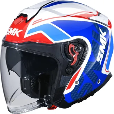 Immagine prodotto di Casco jet SMK GTJ Tourer, bianco/blu/rosso, L (59)