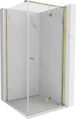 Produktbild von Mexen Mist-F T Faltduschkabine rechts 75 x 75 cm, transparent, gold - 8A6T-075-075-50-00-P