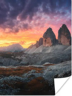 Produktbild von MuchoWow® Poster Felsen - Berg - Sonnenuntergang - Landschaft 120x160 cm - Wandbilder
