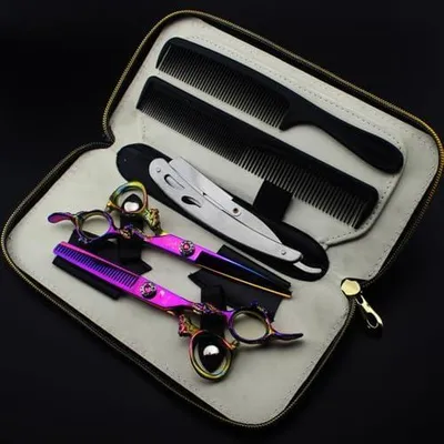 Produktbild von Friseurscheren-Set 6 Zoll für Haarschnitte und Ausdünnung für Männer und Frauen