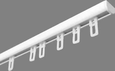 Produktbild von SN DECO - Objektschiene SC Set, 1-läufig, weiß, 200 cm, Innenlauf, Vorhangschiene