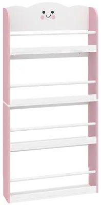 Immagine prodotto di Libreria Montessoriana per Bambini 3-6 Anni 60x15x120,5 cm 4 Ripiani in Legno Rosa