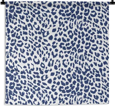 Produktbild von MuchoWow® Wandteppich Wandbehang Pantherdruck - Weiß - Blau 150x150 cm Tapisserie Dekoration Wandtuch - Wohnaccessoires - Modernes