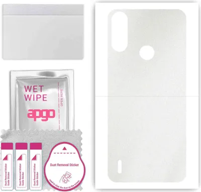 Produktbild von apgo Rückseite Schutzfolie, Skin, kompatibel mit Motorola Moto E7 Power, Hinten Displayschutzfolie aus Vinylfolie, kratzfest, einfache Montage - Matt Transparent