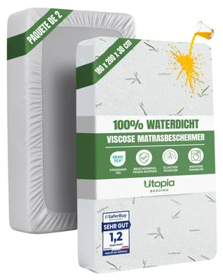 Matratzenschoner Viskose 180x200x30 cm 2er Pack wasserdicht