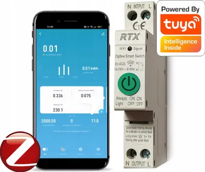 Produktbild von RTX TUYA 50A DIN ZigBee Strommessrelais