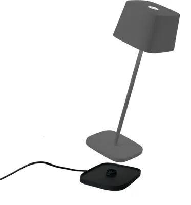 Produktbild von Zafferano Ofelia Mini Tischlampe - Aufladbare LED Außenlampe - 30 cm - Grau
