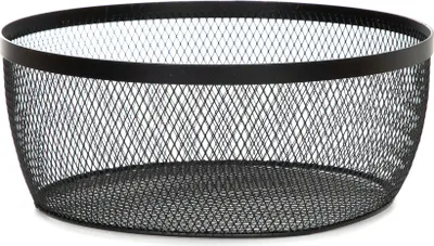 Produktbild von HOMLA GRIDIO runder Korb schwarz 26x10 cm