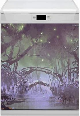 Obrázok produktu pre Umývateľná magnetická podložka do umývačky riadu 60x70 cm Kuchynská dekoratívna podložka - Dark Forest