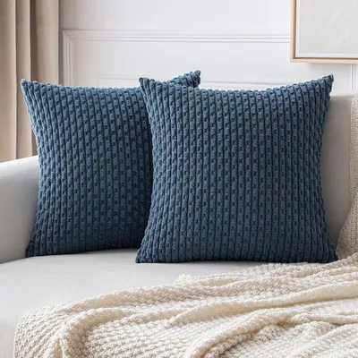 Produktbild von Kissenbezüge Kordsamt 2er Set 45x45 cm Blau