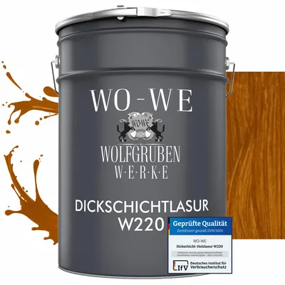 Produktbild von Dickschichtlasur 2in1 Holzlasur Holzschutzlasur außen und innen W220 Eiche Hell - 2,5L