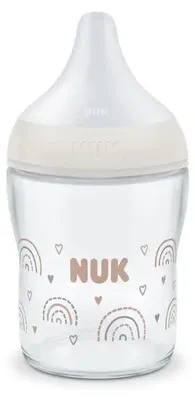 Produktbild von NUK Perfect Match Glasbabyflasche, Passt sich Babys nat#rlichem Trinkverhalten an, Anti-Kolik, 120ml, ab 0+ Monate, Moti
