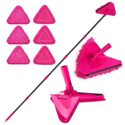 Image de Nettoyeur de sols avec manche long et chiffons en microfibre
