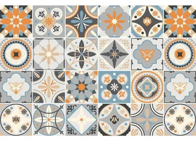 Zdjęcie produktu dla Samoprzylepne naklejki na płytki do kuchni i łazienki – 24 naklejki w stylu Azulejos Grazelano – 24 naklejki, 10 x 10 cm