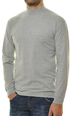 Ragman Stehkragen-Shirt langarm in grau