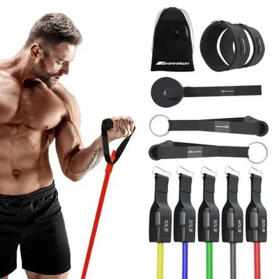 Produktbild von SKINHAWK Widerstandsband Set Belastungsgrad 10-150lbs