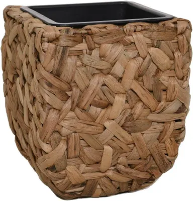Produktbild von VIVANNO Blumentopf Wasserhyazinthe WILD Würfel, Natur geflochten - 25x25x30 cm