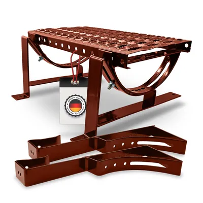 Produktbild von Dachtritt 40 cm für Metalldachziegel 350/35 mm | Schornsteinfegertritt inkl. Laufrost & Montagematerial | Ziegelrot (8004)