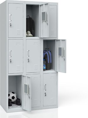 Vicco Schließfachschrank  , 90 x 180 cm 9 Fächer, Grau