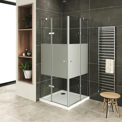 Produktbild von i-flair Eck-Duschkabine 100x70x190 cm aus teilsatiniertem 6 mm Sicherheitsglas - DK19