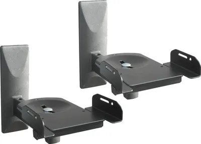 Produktbild von 2 x Universal Lautsprecher Halterung - schwenkbar neigbar drehbar - bis 12 kg - für Boxen Heimkino Studio - schwarz Modell: BH5BK