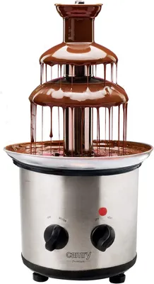 Produktbild von JUNG CAMRY CR4488 Edelstahl Schokobrunnen mit Schmelzfunktion 0,65 L, 3 Ebenen, 320W, Schokoladenbrunnen für Zuhause Fließfunktion & Warmhaltefunktion