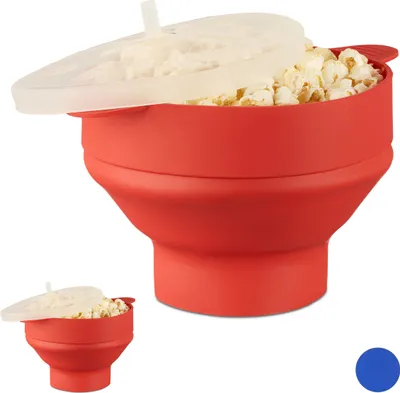 Produktbild von relaxdays 2 x Popcorn Maker Silikon rot