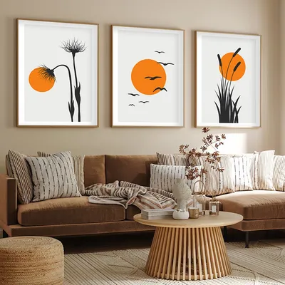 Produktbild von Wallity, Elegantes Dekoratives Wandbild (3 Teile), 50 x 70 cm | 100% MDF (3 mm) mit 100% Massivholzrahmen (2 cm) | Perfekt für modernes Wohnen, stilvoll und ansprechend.