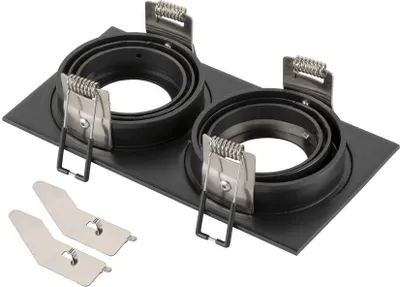 Produktbild von SLV NEW TRIA 155, Deckeneinbauring, L: 17 B: 9 H: 4cm, zweiflammig, IP 20, schwarz 1008007
