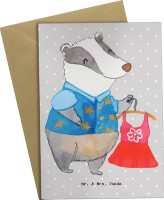 Produktbild von Mr. & Mrs. Panda Beileidskarte Modeverkäuferin Herz - Grau Pastell - Geschenk, glückwunschkarten, Fashion Store, osterkarten, weihnachtskarten, einladungskarten