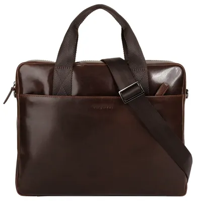Zdjęcie produktu dla bugatti biznesowa torba na ramię z przegrodą na laptopa Romano Briefcase Brown ciemnobrązowy
